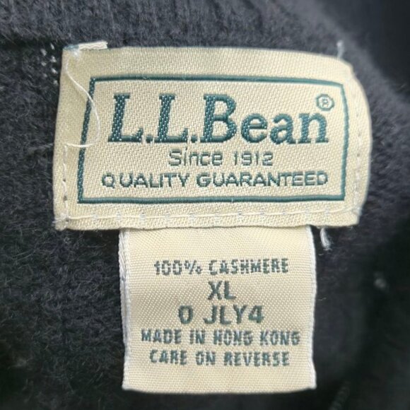 Ll.bean Sweater Men XL Black Cashmere Preppy Cable Knit Grandpa Core Fishermans - Picture 6 of 7